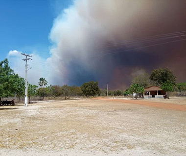Incêndio na divisa do Piauí com o Ceará entra no 7º dia ainda fora de controle
