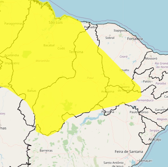 Piauí está em alerta para chuvas intensas em 214 cidades