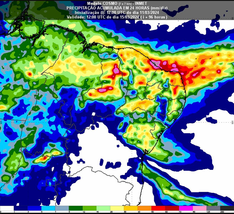 Piauí terá 7 dias com possibilidade de chuvas intensas