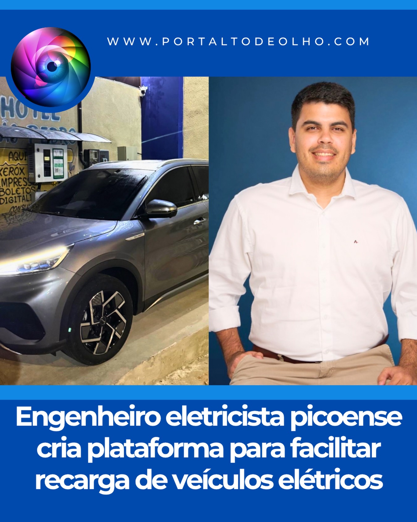 O engenheiro eletricista picoense Rhúlio Victor Luz Carvalho Sousa, formado pela Universidade Federal do Piauí (UFPI), desenvolveu a evMax, uma plataforma criada para facilitar o uso e a gestão de estações de recarga de veículos elétricos. A tecnologia permite que motoristas localizem pontos de carregamento, consultem preços, iniciem a recarga, acompanhem o processo pelo celular e realizem o pagamento via Pix, cartão, Google Pay, Apple Pay ou Bitcoin. Segundo a empresa, mais de 80% das transações são feitas por Pix.

A ideia surgiu após Rhúlio identificar, junto com seus parceiros, a necessidade de uma solução desenvolvida no Piauí, com suporte mais ágil e adaptada à realidade dos operadores da região. Além de atender os motoristas, a plataforma oferece ferramentas de gestão, monitoramento e relatórios para os proprietários das estações.

Lançada em abril, a evMax já reúne 11 estações cadastradas e cerca de 400 usuários. Outras 15 unidades devem entrar em operação nos próximos 90 dias, todas no Piauí. A meta é alcançar 100 estações públicas e mais de 2 mil usuários em um ano. Até o momento, cerca de R$ 50 mil foram investidos no desenvolvimento da plataforma.

Atualmente, o Piauí conta com 43 pontos de recarga rápida, sendo 22 em Teresina. Embora o foco inicial seja fortalecer a infraestrutura de mobilidade elétrica no estado, a plataforma pode operar em qualquer região do país e a startup já busca parceiros para expandir suas atividades em nível nacional.

Matéria completa acesse: www.portaltodeolho.com
Link na Bio e nos storys!
Siga: @portaltodeolho