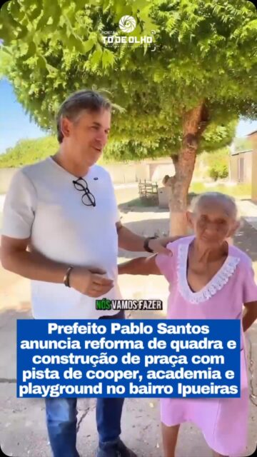 O prefeito de Picos, Pablo Santos, anunciou a realização de um novo investimento em infraestrutura e lazer para a população, com a reforma da quadra esportiva e a construção de uma praça equipada com pista de cooper, playground, academia de saúde e espaço para a prática de esportes de areia.

Durante a visita ao local, o gestor conversou de forma descontraída com moradores e reafirmou o compromisso de executar a obra. Em tom bem-humorado, Pablo brincou com um morador ao lembrar da promessa feita anteriormente de que entregaria o projeto “antes de você bater a biela”, arrancando risos dos presentes.

Na ocasião, a secretária municipal de Esportes, Layana Rufino, apresentou os principais equipamentos que integrarão o novo espaço. Segundo ela, a praça contará com pista de cooper ao redor, playground para crianças, academia de saúde e uma quadra destinada à prática de vôlei de praia, beach tennis e futevôlei.

Além das novidades na praça, o prefeito confirmou que a quadra esportiva também será completamente reformada, ampliando as opções de lazer, convivência e prática esportiva para os moradores da comunidade.

Pablo Santos ainda destacou a parceria com o vereador João Rufino, responsável por viabilizar os recursos para a execução das obras.

Siga: @portaltodeolho
