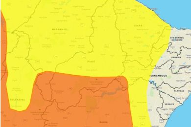 Inmet emite alerta de chuvas intensas para todos os municípios do Piauí