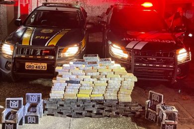 Depre e PRF apreendem carga de droga avaliada em R$ 10 milhões no teto de ônibus