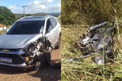 Jovem de 23 anos morre em colisão entre carro e moto