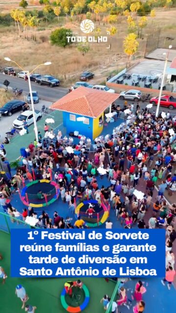 A Prefeitura de Santo Antônio de Lisboa, por meio da gestão do prefeito Erivaldo Lopes, promoveu na tarde deste sábado (25) o 1º Festival de Sorvete do município. O evento foi realizado na Praça Jardim Lavina e reuniu centenas de crianças e famílias em uma programação voltada ao lazer e à integração da comunidade.

Durante a festa, foram distribuídos gratuitamente sorvetes e picolés para o público. A programação também contou com brinquedos, algodão-doce, pipoca, apresentações recreativas e a presença de personagens infantis como Mickey, Minnie e Sonic, que animaram a criançada com o Grupo AnimaShow.

A praça ficou completamente lotada, transformando o espaço em um grande ambiente de diversão para marcar o encerramento das férias escolares. A programação seguiu até a noite, com atrações e atividades para toda a família.

O prefeito Erivaldo Lopes destacou a importância da iniciativa e a satisfação em ver a população participando do evento.

O 1º Festival de Sorvete integra as ações da administração municipal voltadas ao bem-estar da população, proporcionando momentos de lazer, convivência e entretenimento para as famílias.

Veja fotos em: www.portaltodeolho.com
Siga: @portaltodeolho