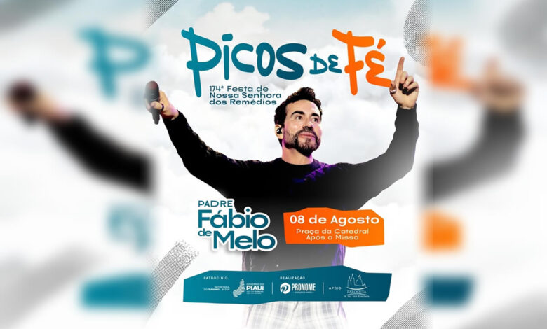 Picos de Fé 2024: Padre Fábio de Melo se apresenta hoje em show gratuito