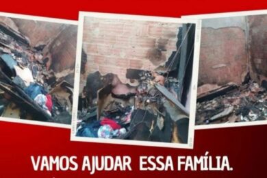 Família pede ajuda após ter casa incendiada no bairro Boa Vista