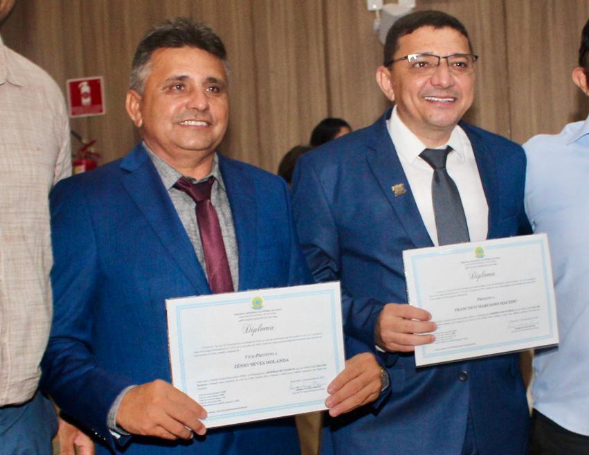 Prefeito eleito Marciano Macêdo e Zenio Neves são diplomados pela justiça eleitoral de Picos
