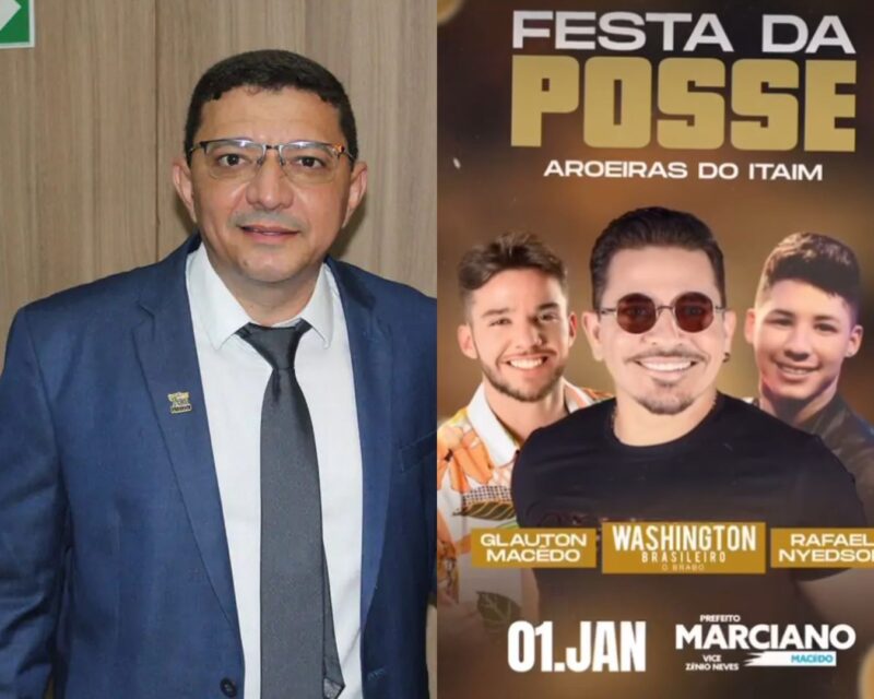 Posse de Marciano Macêdo acontecerá a tarde seguida de festa com Whashington Brasileiro