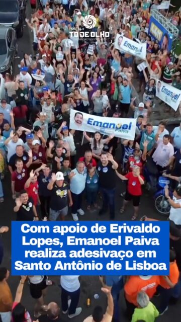 O candidato a deputado federal Emanoel Paiva realizou, neste sábado (22), um adesivaço em Santo Antônio de Lisboa, reunindo lideranças políticas, apoiadores e moradores do município. O ato aconteceu na Praça Justino Batista e marcou o início da campanha do candidato na cidade.

Emanoel Paiva, que é vereador por quatro mandatos no município de Água Branca, no Piauí, também possui ligação política e administrativa com Santo Antônio de Lisboa. Ele foi secretário municipal de Finanças durante a gestão do atual prefeito Erivaldo Lopes.

A programação começou por volta das 16h, com a adesivação de veículos e a presença de apoiadores. Em seguida, Emanoel Paiva, o prefeito Erivaldo Lopes e o candidato a deputado estadual Henrique Pires fizeram discursos para o público presente.

Outras lideranças políticas da região também participaram do evento, entre elas o prefeito em exercício de Bocaina.

Durante sua fala, o prefeito Erivaldo Lopes destacou a parceria com Emanoel Paiva e declarou apoio à candidatura. 

Emanoel Paiva agradeceu a recepção dos moradores e ressaltou sua relação com Santo Antônio de Lisboa. Segundo o candidato, a experiência adquirida como vereador por quatro mandatos em Água Branca e como secretário de Finanças de Santo Antônio de Lisboa reforça sua ligação com a região.

Henrique Pires também destacou sua relação com o município e os investimentos realizados em parceria com lideranças locais. O candidato a deputado estadual afirmou que pretende continuar trabalhando em favor de Santo Antônio de Lisboa e agradeceu o apoio recebido.

Após os discursos, os participantes seguiram em uma grande carreata pelas principais ruas de Santo Antônio de Lisboa. O ato foi encerrado novamente na Praça Justino Batista.

Siga: @portaltodeolho