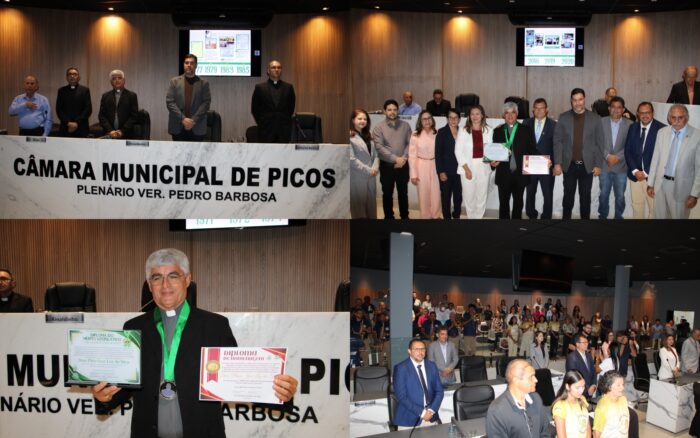 Câmara de Picos realiza sessão solene em comemoração aos 50 anos da Diocese de Picos e entrega Medalha do Mérito Legislativo ao Bispo Dom Plínio