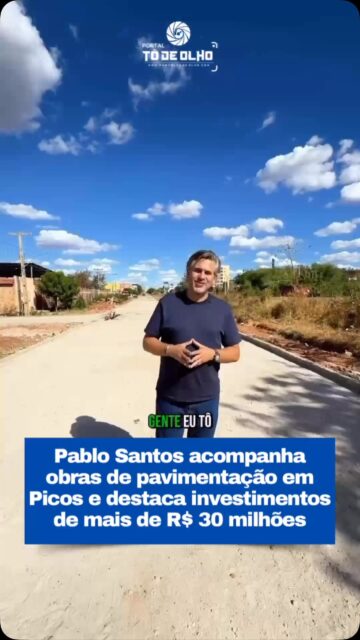 O prefeito de Picos, Pablo Santos, acompanhou de perto, nesta semana, o andamento de obras de pavimentação poliédrica em diferentes pontos do município. Entre os trechos visitados estão a Rua Projetada 375, a Rua Joaquim Monteiro e a Rua Castelo Branco.

Segundo o gestor, os investimentos em mobilidade urbana ultrapassam R$ 30 milhões e contemplam bairros da zona urbana e diversas comunidades da zona rural de Picos.

O prefeito citou localidades como Vigia, Tanque, Chapada do Mocambo, Tabuleiro dos Pio e Torrões entre as regiões que também estão recebendo obras.

Durante a visita, o prefeito também agradeceu ao governador Rafael, ao deputado Jadiel Alencar e ao senador Marcelo Castro pelo apoio aos investimentos realizados no município. Pablo Santos ressaltou a parceria com a Prefeitura de Picos e afirmou que as ações fazem parte de um processo de transformação da cidade.

Pablo Santos destacou ainda que a execução simultânea de diversas intervenções representa um esforço para melhorar a infraestrutura e as condições de mobilidade da população.

Siga: @portaltodeolho