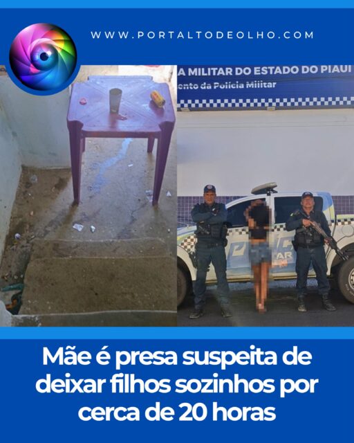 Uma mulher de 28 anos foi presa suspeita de deixar os três filhos, de 12, 8 e 5 anos, sozinhos em casa por cerca de 20 horas, em Pio IX, no Piauí.

Segundo a Polícia Militar, as crianças foram encontradas em condições precárias, sem água potável e com alimentação inadequada. O filho mais velho relatou que precisou preparar macarrão instantâneo para alimentar os irmãos. Uma das crianças, de 8 anos, tem Transtorno do Espectro Autista (TEA) e necessita de suporte nível 3.

A ocorrência foi registrada por volta das 13h30 deste domingo (16). No imóvel, os policiais encontraram muita sujeira, latas de cerveja e um recipiente com urina.

O Conselho Tutelar foi acionado e providenciou alimentação e água para as crianças. Durante as buscas, a mãe foi localizada em um estabelecimento, onde, segundo a PM, estava ingerindo bebida alcoólica e apresentava sinais de embriaguez.

Ainda conforme a polícia, ela resistiu à prisão, tentou agredir os policiais e proferiu ofensas durante a abordagem. A mulher foi presa suspeita de abandono de incapaz, resistência e desacato e encaminhada à Delegacia de Polícia Civil de Fronteiras.

As três crianças foram entregues aos cuidados de familiares, sob acompanhamento do Conselho Tutelar. O caso será investigado pela Polícia Civil.

Siga: @portaltodeolho 
Acesse: www.portaltodeolho.com