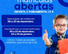 Aroeiras do Itaim anuncia início das matrículas da Rede Municipal de Ensino a partir de segunda-feira
