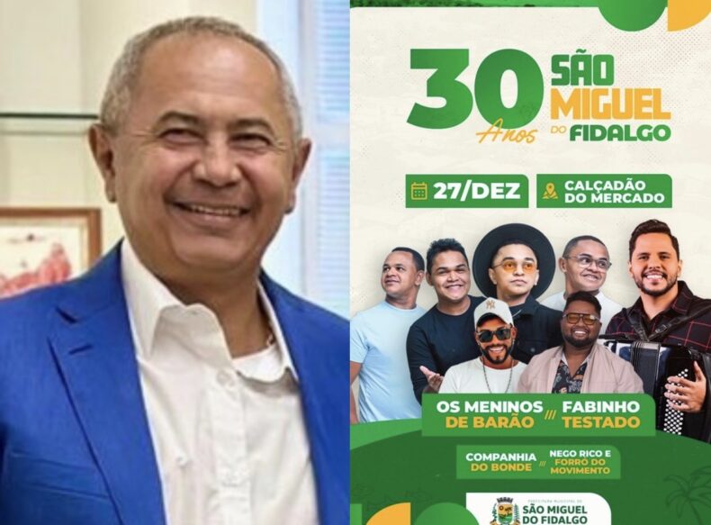 Prefeito Dr. Erimar promove grande festa para celebrar aniversário de 30 Anos de São Miguel do Fidalgo