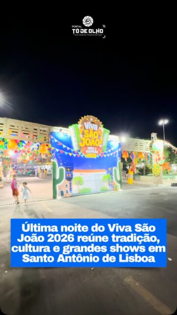A Prefeitura de Santo Antônio de Lisboa, por meio da gestão do prefeito Erivaldo Lopes, encerrou na noite deste sábado (27) mais uma edição do Viva São João – Festa e Tradição 2026, consolidando o evento como um dos mais importantes do calendário cultural do município.

A programação da última noite teve início às 19h e reuniu apresentações que exaltaram a cultura popular nordestina. O público acompanhou as performances do Grupo de Dança Reviver e do Grupo de Dança Luana Barros, além das apresentações da Quadrilha da Juventude, Quadrilha Flor de Cajueiro e Quadrilha Arraiá dos Amoados, que encantaram os presentes com coreografias, figurinos e muita animação.

Encerrando a programação, os shows de Fabinho Testado, Forró Saborear e Tony Souza e Banda garantiram a festa até o amanhecer, reunindo centenas de pessoas em um ambiente de confraternização e valorização das tradições juninas.

Durante o encerramento, o prefeito Erivaldo Lopes agradeceu a participação da população e destacou o compromisso da administração municipal com a cultura e o desenvolvimento do município.

O evento também contou com a presença do pré-candidato a deputado federal Emanoel Paiva, que elogiou a organização da festa e o trabalho desenvolvido pela gestão municipal.

Com mais uma edição realizada com sucesso, o Viva São João – Festa e Tradição 2026 reforçou o compromisso da Prefeitura de Santo Antônio de Lisboa com a preservação das tradições culturais, a valorização dos artistas e grupos locais e o fortalecimento da identidade nordestina, proporcionando momentos de lazer, cultura e integração para toda a população.

Siga: @portaltodeolho