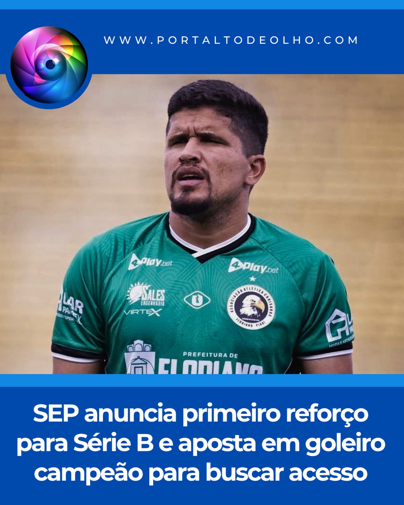 A Sociedade Esportiva de Picos (SEP) deu início à formação do elenco para a disputa da Série B do Campeonato Piauiense de 2026 e confirmou a contratação do goleiro Careca, de 28 anos. O arqueiro chega ao clube após atuar pelo Sergipe na Série D do Campeonato Brasileiro e será a primeira peça do Zangão na caminhada em busca do retorno à elite do futebol estadual.

Experiente no cenário piauiense, Careca já vestiu as camisas de Oeirense, Altos e Atlético-PI. Agora, defenderá o quarto clube do estado, reforçando a equipe picoense para a competição que vale o acesso à Primeira Divisão.

Ao longo da carreira, o goleiro acumulou conquistas importantes. Foi campeão sergipano pelo Confiança, levantou a taça da Série B do Campeonato Piauiense por Oeirense e Corisabbá e também conquistou a Segunda Divisão do Campeonato Paraibano pelo Nacional de Patos. Em 2024, integrou o elenco do Altos na campanha do tetracampeonato estadual.

Na atual temporada, Careca também passou pelo Atlético-PI, equipe que encerrou o Campeonato Piauiense como vice-campeã.

Além de reforçar o elenco, a diretoria da SEP já definiu quem comandará o time na competição. O técnico Givanildo Sales fará sua estreia à frente do clube e terá como principal objetivo conduzir o Zangão de volta à Série A do futebol piauiense, divisão que o time não disputa desde 2024.

A Série B do Campeonato Piauiense tem previsão de início entre os meses de agosto e setembro. Antes da bola rolar, a Federação de Futebol do Piauí deverá realizar, ainda neste mês, o arbitral que definirá o formato e o regulamento da competição.

Siga: @portaltodeolho 
Acesse: www.portaltodeolho.com