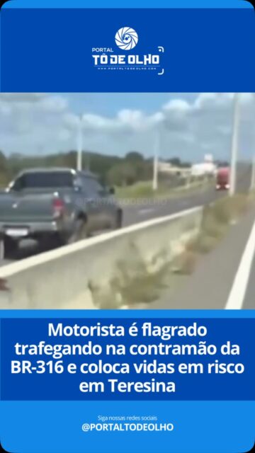 Um flagrante de imprudência no trânsito chamou a atenção e gerou indignação nas redes sociais. Um motorista registrou o momento em que uma caminhonete Toyota Hilux trafegava na contramão da BR-316, na zona Sul de Teresina.

As imagens mostram o veículo seguindo pelo sentido oposto da rodovia federal, realizando uma manobra extremamente perigosa e colocando em risco a vida de motoristas, motociclistas e demais usuários da via que trafegavam corretamente.

A atitude irresponsável poderia ter provocado um grave acidente, já que a BR-316 é uma das rodovias de maior fluxo na capital piauiense. 

Siga: @portaltodeolho