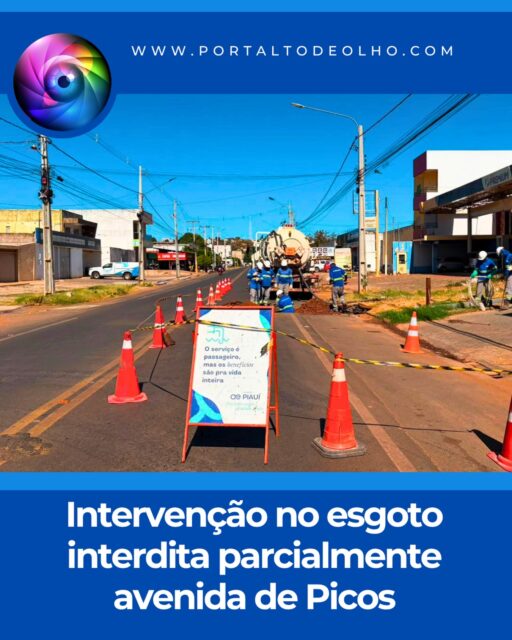 A Avenida Anísio da Luz, no bairro Ipueiras, em Picos, está com interdição parcial nesta quinta-feira (16) devido a uma intervenção realizada pela Águas do Piauí na rede de esgotamento sanitário da região.

De acordo com a concessionária, a medida é necessária para garantir a segurança das equipes de trabalho e dos motoristas durante a execução dos serviços.

A intervenção consiste em uma inspeção no sistema de esgotamento sanitário, seguida da realização dos reparos necessários para assegurar o pleno funcionamento da rede. A previsão da empresa é que os trabalhos sejam concluídos ainda nesta quinta-feira, com a liberação total da via logo após o término da operação.

A Águas do Piauí orienta os condutores que trafegam pela Avenida Anísio da Luz a redobrarem a atenção ao passar pelo trecho sinalizado e agradece a compreensão da população pelos possíveis transtornos temporários.

Em caso de dúvidas ou necessidade de atendimento, os clientes podem entrar em contato pelo telefone 0800 223 2000, disponível para ligações e WhatsApp, ou utilizar o Águas App para solicitar serviços e obter informações.

Acesse: www.portaltodeolho.com