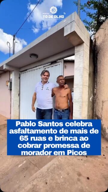 O prefeito de Picos, Pablo Santos, visitou a Rua Rodrigues Firmino de Sales, no bairro Aerolândia, para acompanhar a conclusão das obras de asfaltamento executadas pela Prefeitura. Durante a visita, conversou com moradores, que comemoraram a melhoria da infraestrutura e o fim de um antigo problema na via.

Em clima descontraído, o gestor cobrou, em tom de brincadeira, a promessa de um comerciante que havia garantido lhe presentear com um peixe caso o asfalto chegasse à rua. Pablo também destacou que, nesta primeira etapa do programa de pavimentação, mais de 65 ruas já foram asfaltadas em diversos bairros e reafirmou o compromisso de ampliar os investimentos em infraestrutura por toda a cidade. 

Ao final, voltou a brincar: “Se eu ganhar um peixe em cada rua, são mais de 60 peixes. Será que eu aguento comer?”.

Siga: @portaltodeolho