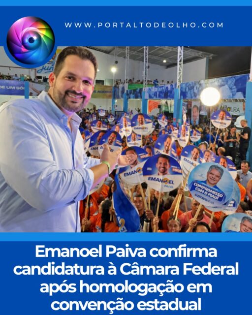 O vereador de Água Branca e ex-secretário de Finanças de Santo Antônio de Lisboa, Emanoel Paiva, está oficialmente na disputa por uma vaga na Câmara dos Deputados. A candidatura foi homologada neste sábado (1º), durante a Convenção Estadual da Federação União Progressista, realizada em Teresina.

A confirmação ocorreu no encontro que definiu os nomes da federação para as eleições de 2026. O evento reuniu dirigentes partidários, lideranças políticas e filiados para oficializar as candidaturas aos cargos proporcionais e majoritários.

Com trajetória na administração pública e no Legislativo municipal, Emanoel Paiva chega à disputa após atuar como vereador em Água Branca e comandar a Secretaria Municipal de Finanças de Santo Antônio de Lisboa. Agora, o parlamentar busca conquistar uma cadeira na Câmara Federal, apresentando sua candidatura aos eleitores de todo o Piauí.

Durante a convenção, Emanoel Paiva falou sobre a emoção de ter a candidatura confirmada e afirmou que pretende percorrer os municípios piauienses para apresentar suas propostas e defender os interesses da população no Congresso Nacional.

“É uma emoção muito grande poder participar dessa convenção. O povo do Piauí pode esperar muito trabalho, muito compromisso e nós vamos fazer aqui em todo o estado do Piauí. Pode contar com o seu amigo aqui e o Emanoel tem muito a oferecer para todo o Piauí”, declarou.

Com a homologação, Emanoel Paiva inicia oficialmente a campanha rumo às eleições de 2026. Entre os principais pilares de sua candidatura, ele destaca a experiência adquirida na administração pública e no Legislativo municipal, defendendo uma atuação voltada ao desenvolvimento do Piauí e à busca por investimentos para os municípios.

Nos últimos meses, o candidato também intensificou a articulação política em diversas regiões do estado, ampliando sua rede de apoios. Segundo sua assessoria, o projeto reúne o respaldo de prefeitos, ex-prefeitos, vereadores, lideranças comunitárias e representantes políticos de diferentes municípios, fortalecendo sua candidatura dentro da Federação União Progressista para a disputa por uma vaga na Câmara dos Deputados.

Siga: @portaltodeolho