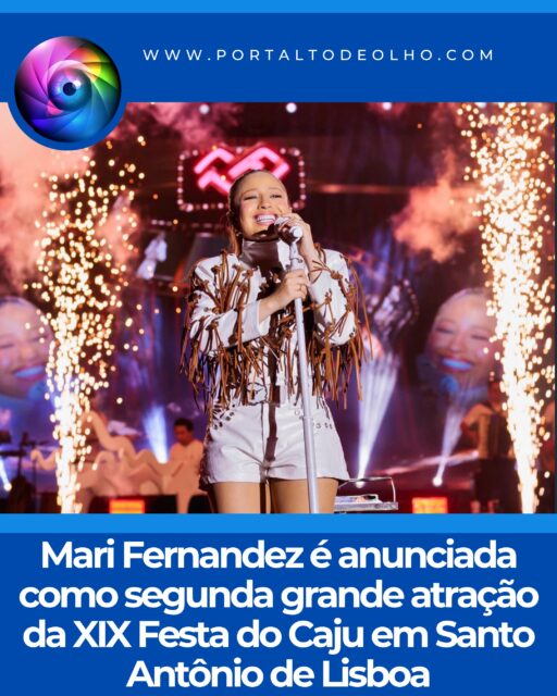 O prefeito de Santo Antônio de Lisboa, Erivaldo Lopes, anunciou na manhã desta segunda-feira (10) mais uma grande atração da XIX Festa do Caju. A cantora Mari Fernandez é a segunda atração confirmada para um dos eventos mais aguardados do município e da região.

A programação da festa será realizada nos dias 4, 5, 6, 7, 11 e 12 de setembro, reunindo uma série de atrações musicais e atividades para o público.

Antes de Mari Fernandez, o gestor já havia confirmado a presença de Xand Avião, aumentando a expectativa para a edição deste ano. A festa promete uma programação diversificada e grandes nomes da música nacional.

Segundo o prefeito Erivaldo Lopes, novas atrações deverão ser anunciadas em breve, ampliando ainda mais a programação da XIX Festa do Caju.

Com seis dias de programação, a expectativa é de que o evento atraia milhares de pessoas de Santo Antônio de Lisboa e de diversos municípios do Piauí e estados vizinhos.

Siga: @portaltodeolho