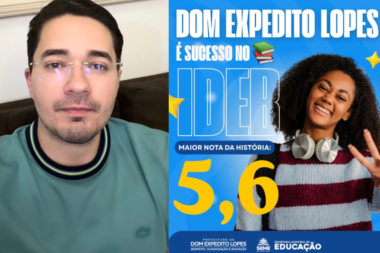 Dom Expedito Lopes alcança maior nota da história no IDEB dos anos finais, anuncia prefeito Dr. Abimael Lima